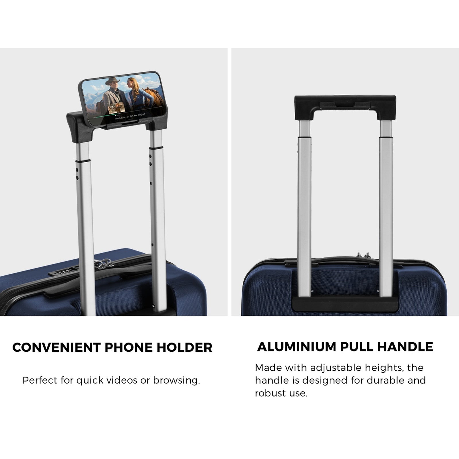 Mazam 20" Luggage Suitcase Front Opening Travel Carry On TSA Lock Hard Case Navy - Sunyee