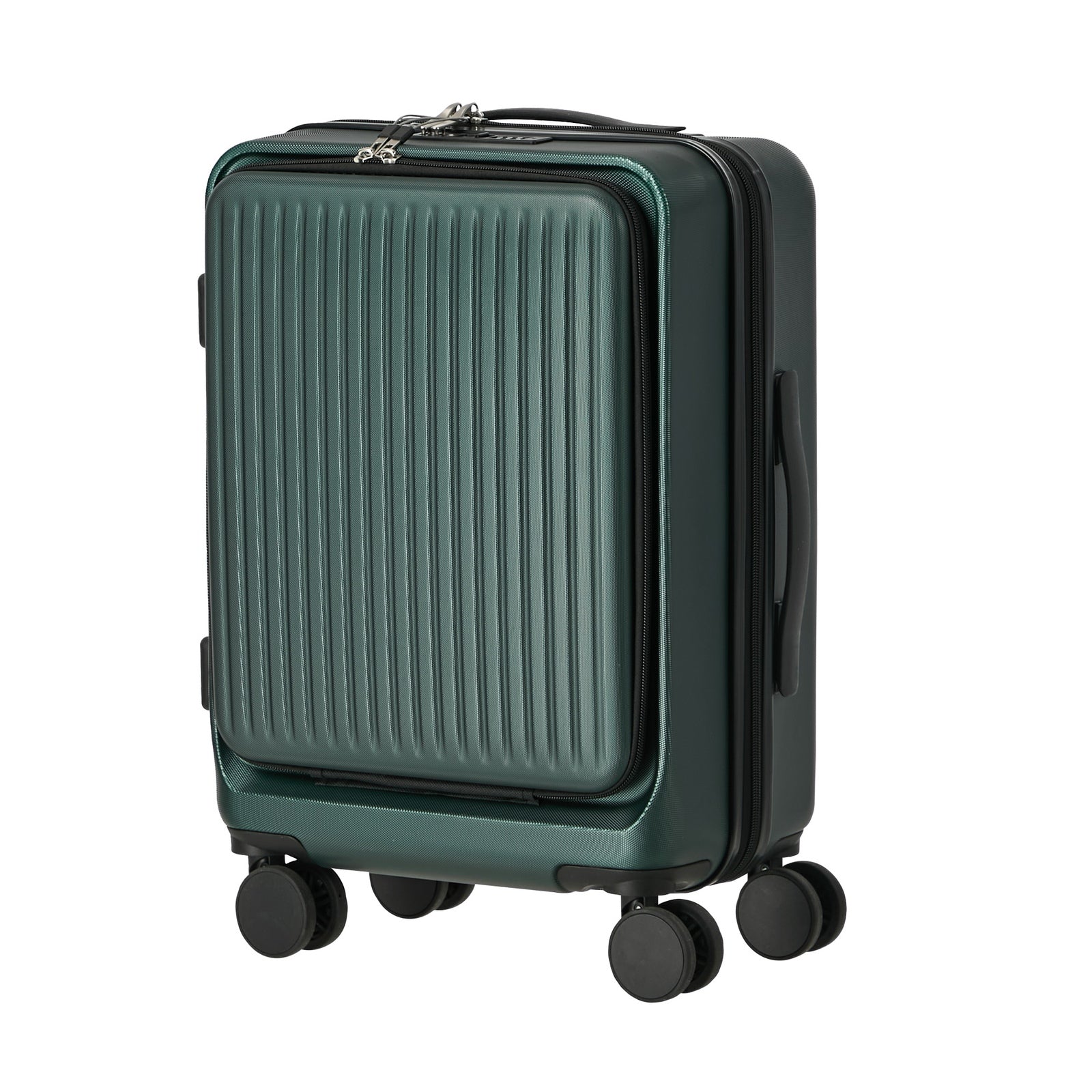 Mazam 2PCS Luggage Suitcase Trolley Set Front Opening TSA Lock Hard Case Green - Sunyee