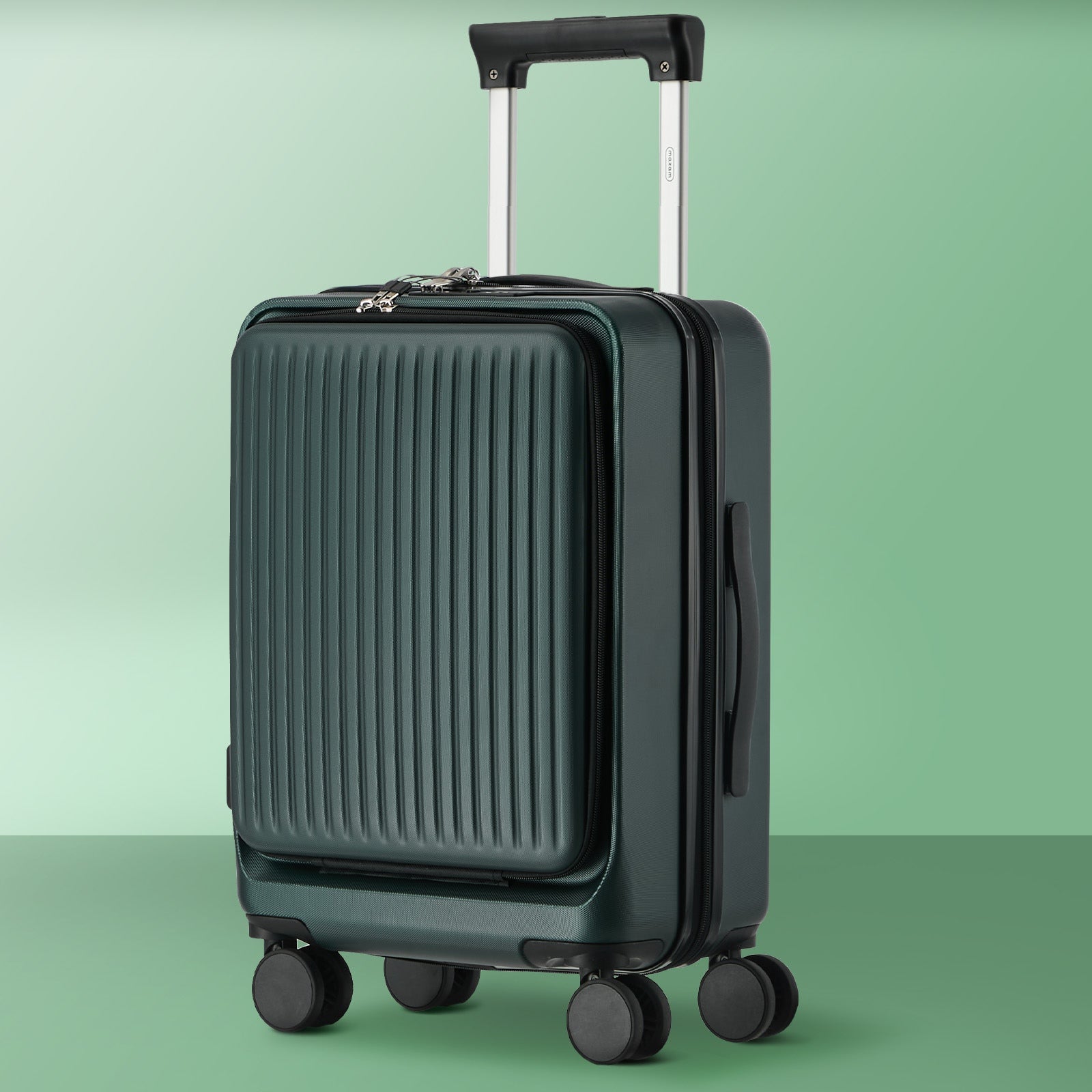 Mazam 24" Luggage Suitcase Front Opening Travel TSA Lock Storage Hard Case Green - Sunyee