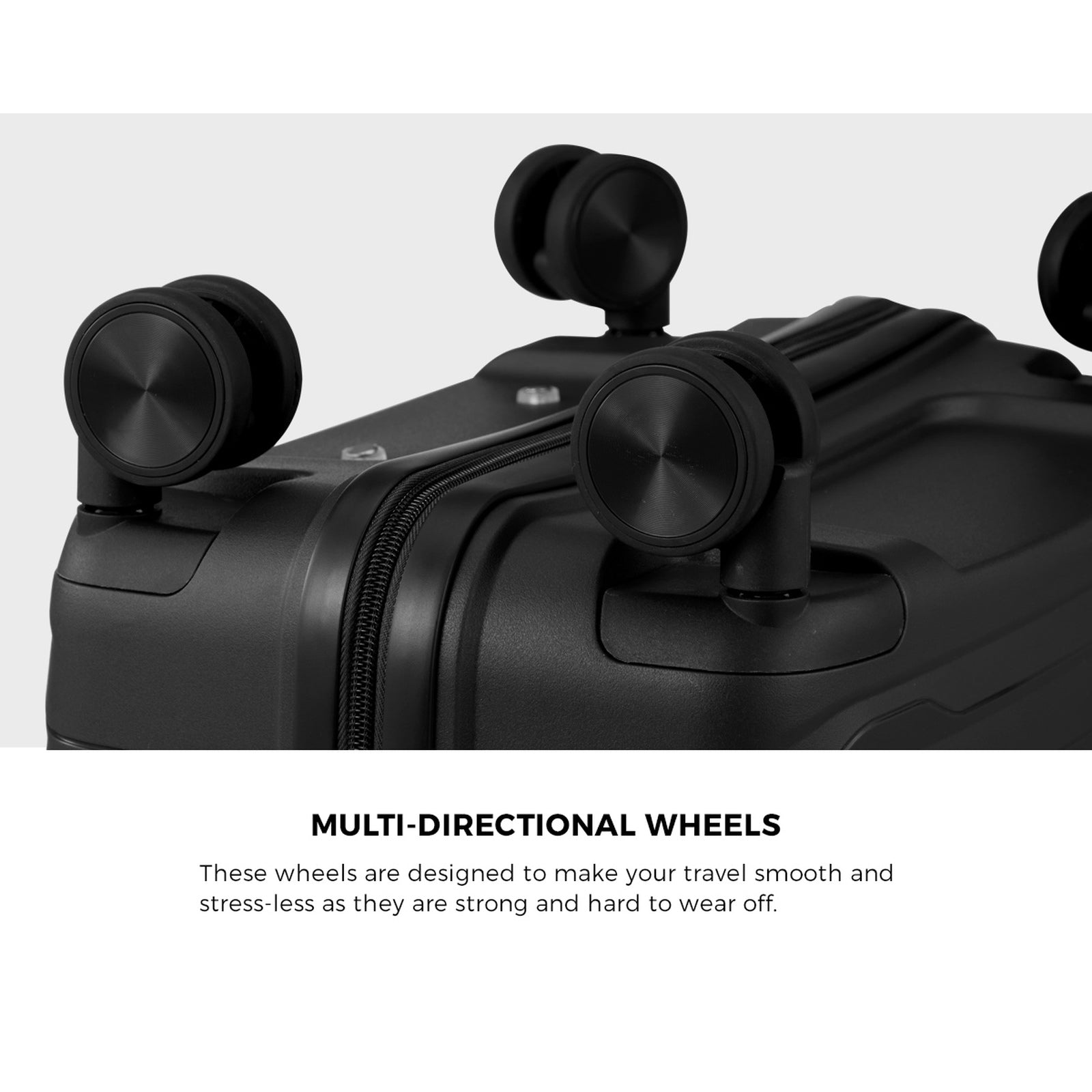 Mazam 3PCS Luggage Suitcase Trolley Set Travel TSA Lock Storage Black PP Case - Sunyee