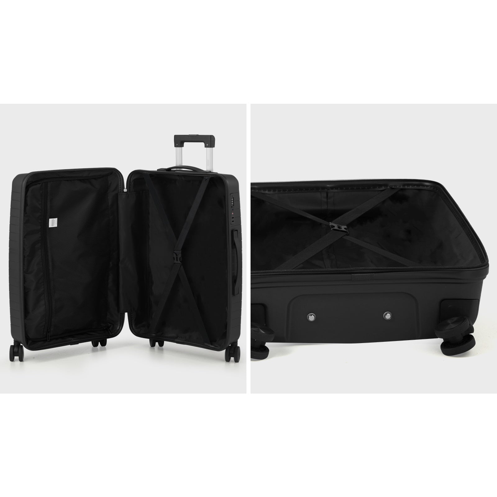 Mazam 3PCS Luggage Suitcase Trolley Set Travel TSA Lock Storage Black PP Case - Sunyee