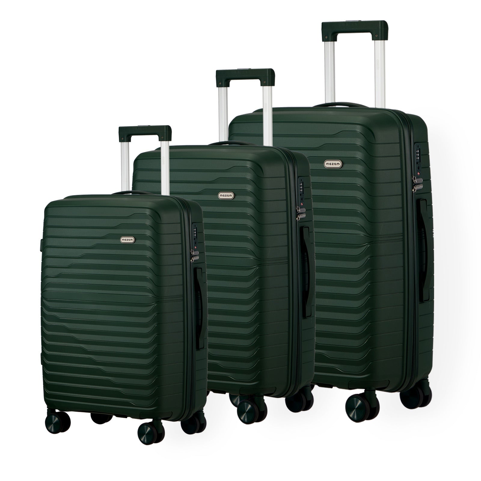 Mazam 3PCS Luggage Suitcase Trolley Set Travel TSA Lock Storage Green PP Case - Sunyee