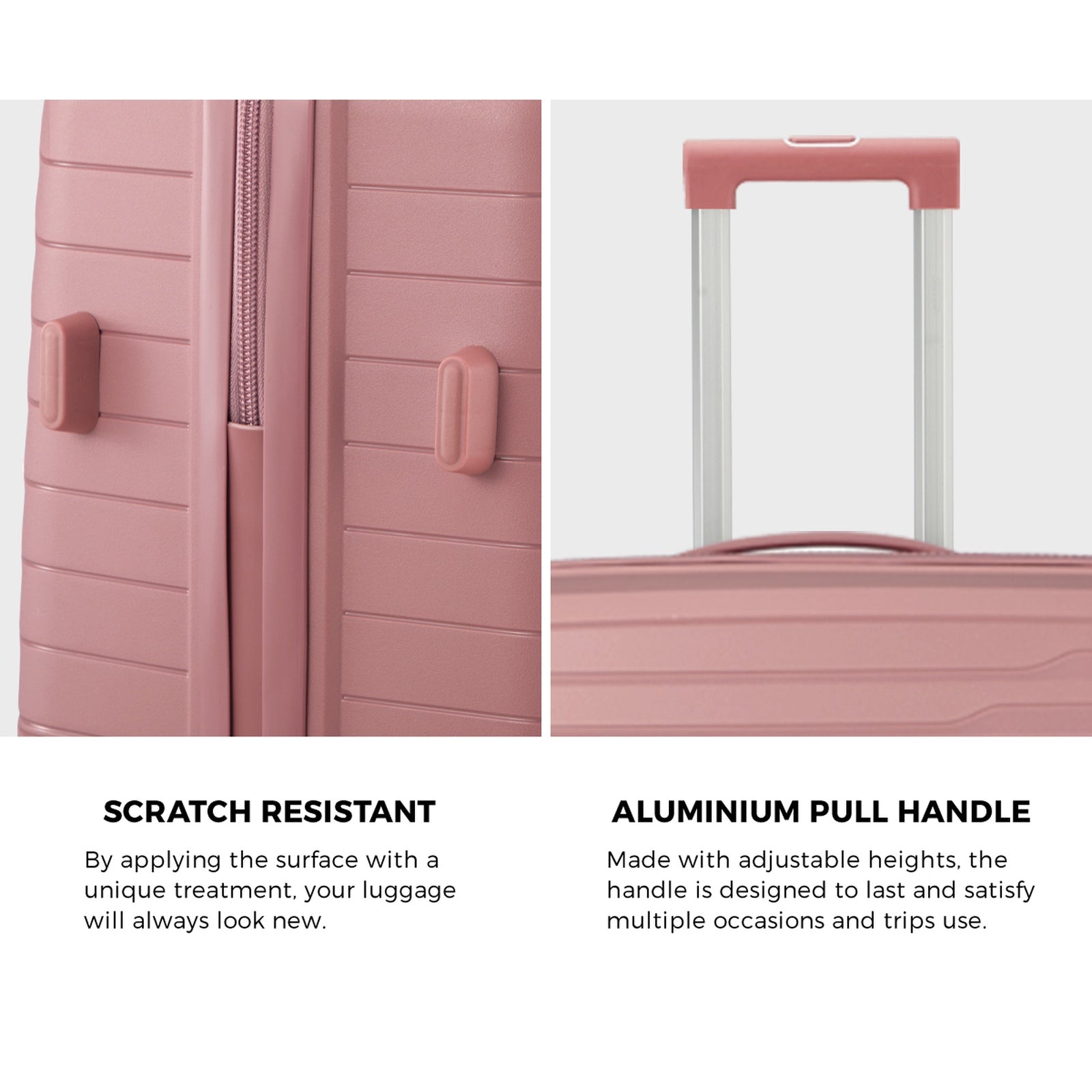 Mazam 3PCS Luggage Suitcase Trolley Set Travel TSA Lock Storage Pink PP Case - Sunyee