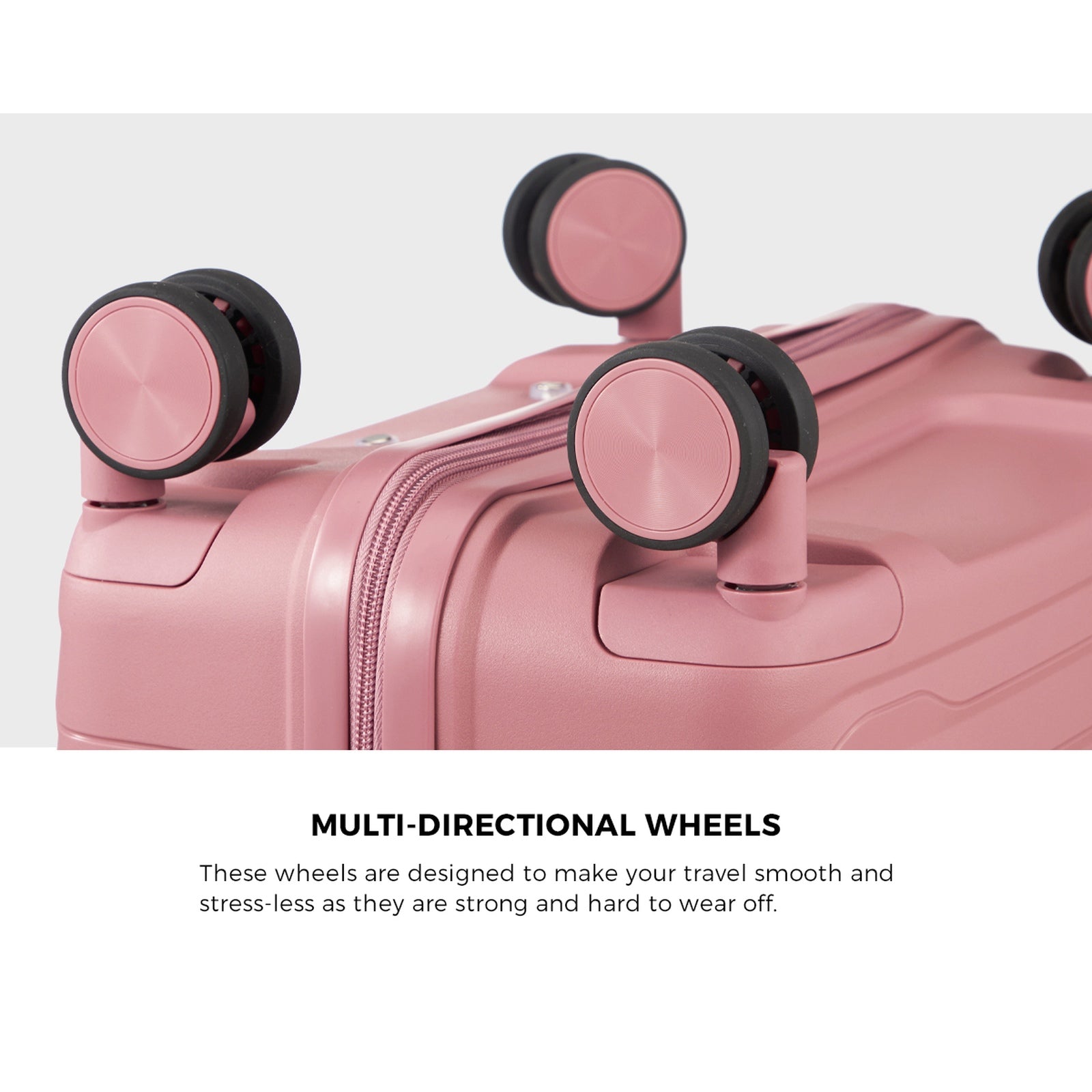 Mazam 3PCS Luggage Suitcase Trolley Set Travel TSA Lock Storage Pink PP Case - Sunyee