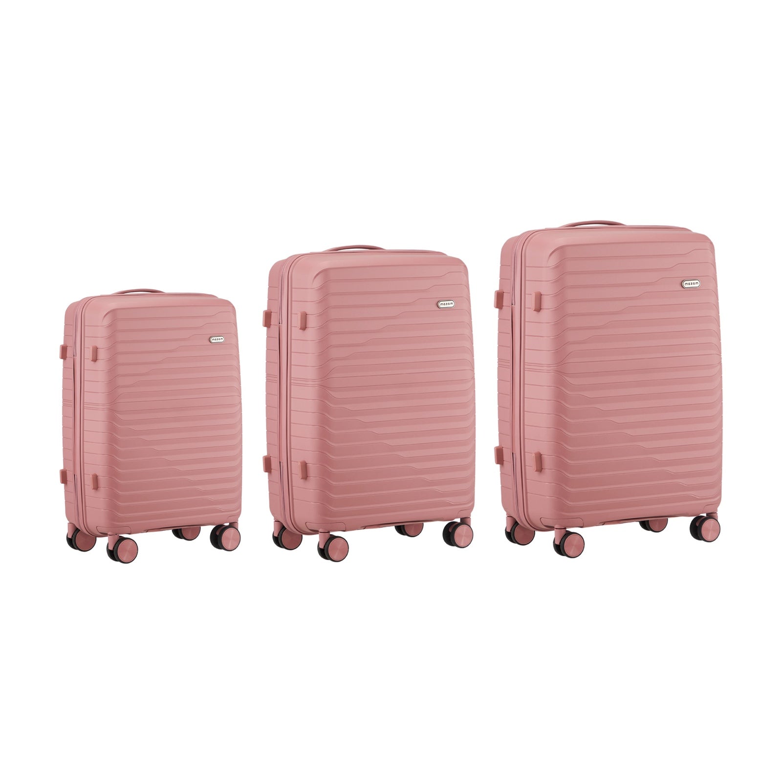 Mazam 3PCS Luggage Suitcase Trolley Set Travel TSA Lock Storage Pink PP Case - Sunyee