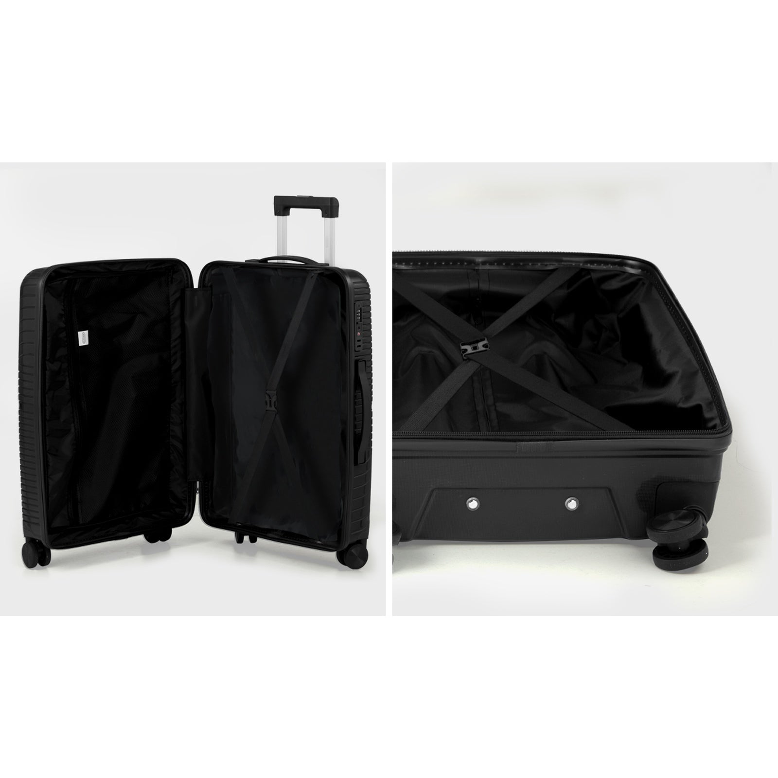Mazam 3PCS Luggage Suitcase Trolley Set Travel Black PP Case TSA Lock Storage - Sunyee