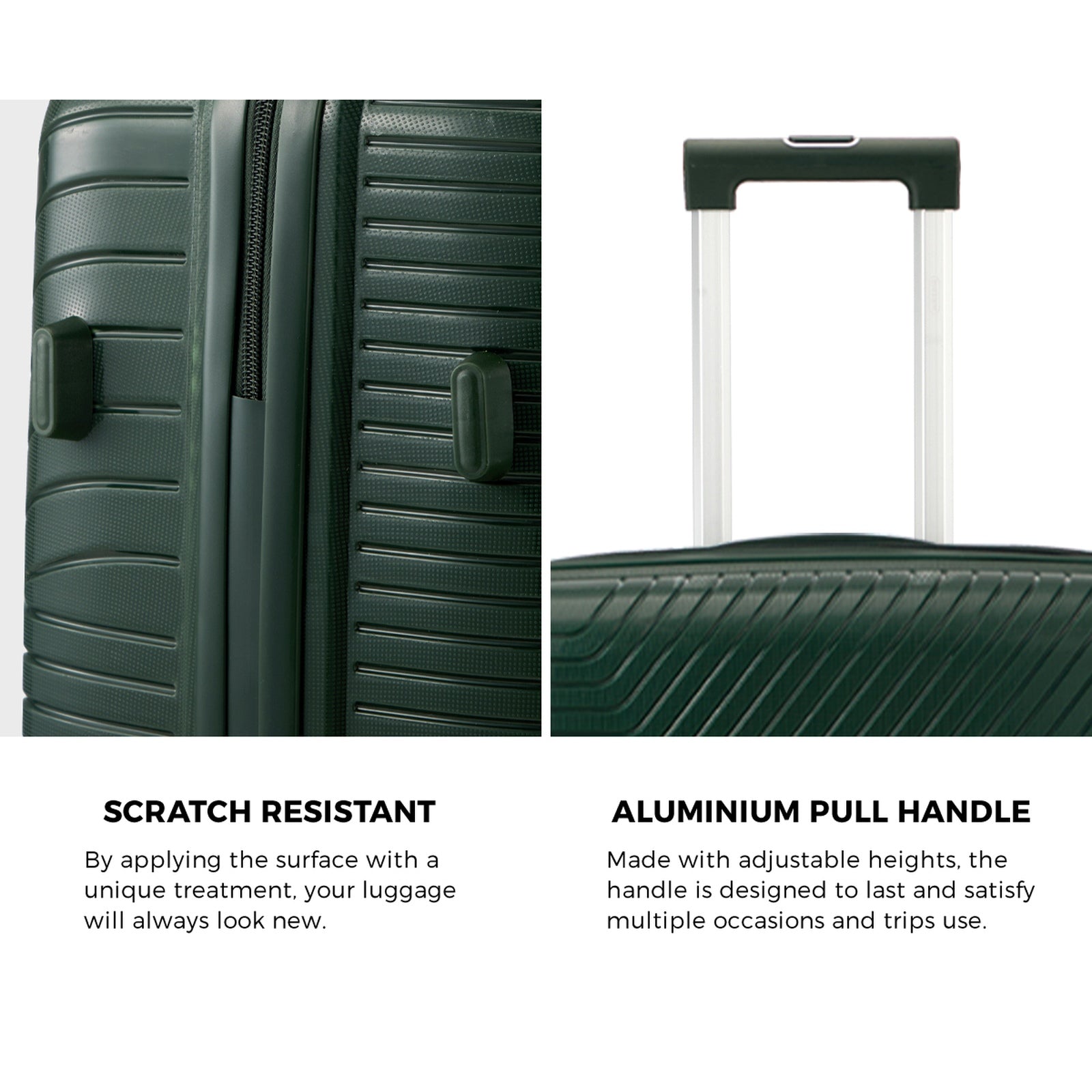 Mazam 3PCS Luggage Suitcase Trolley Set Travel Green PP Case TSA Lock Storage - Sunyee