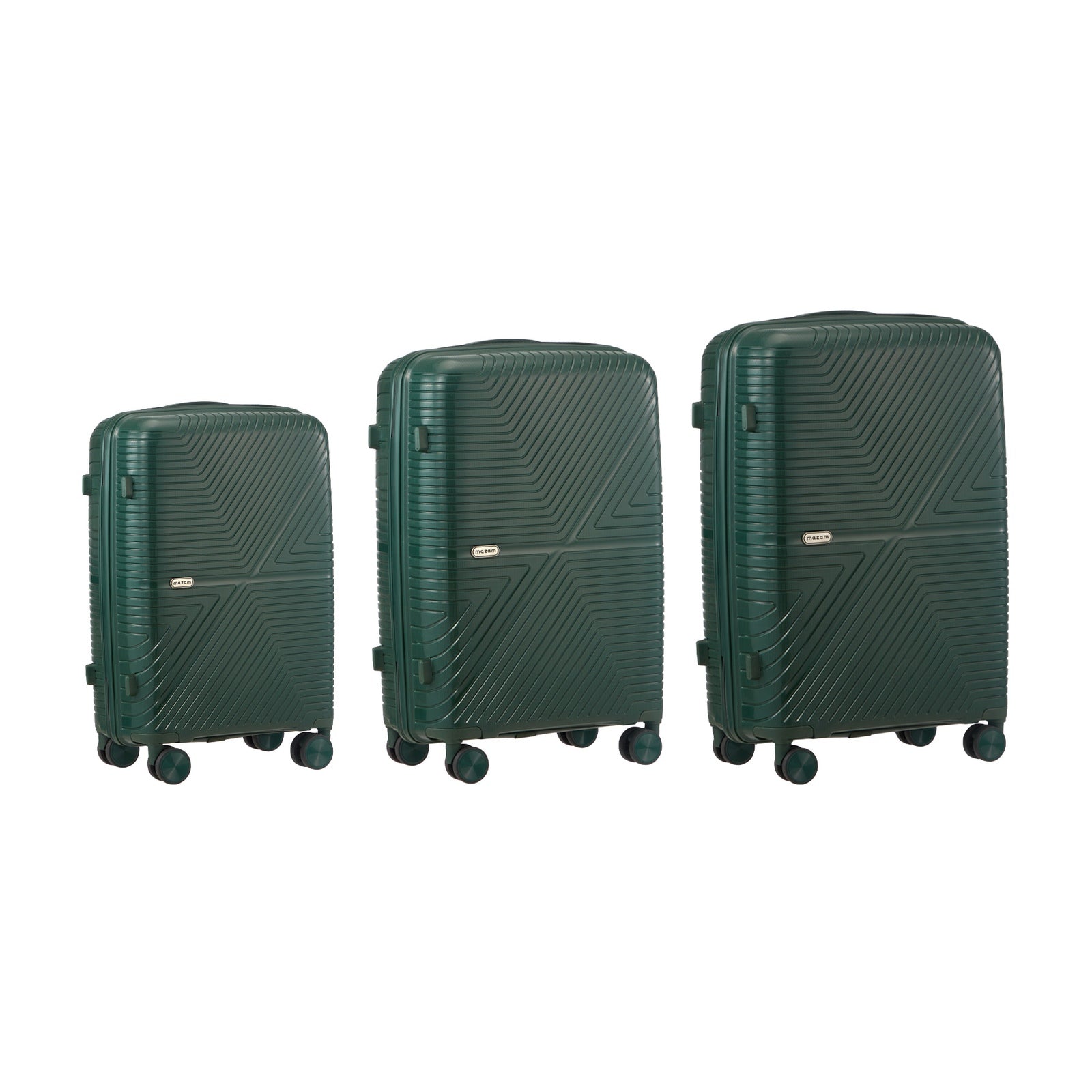 Mazam 3PCS Luggage Suitcase Trolley Set Travel Green PP Case TSA Lock Storage - Sunyee