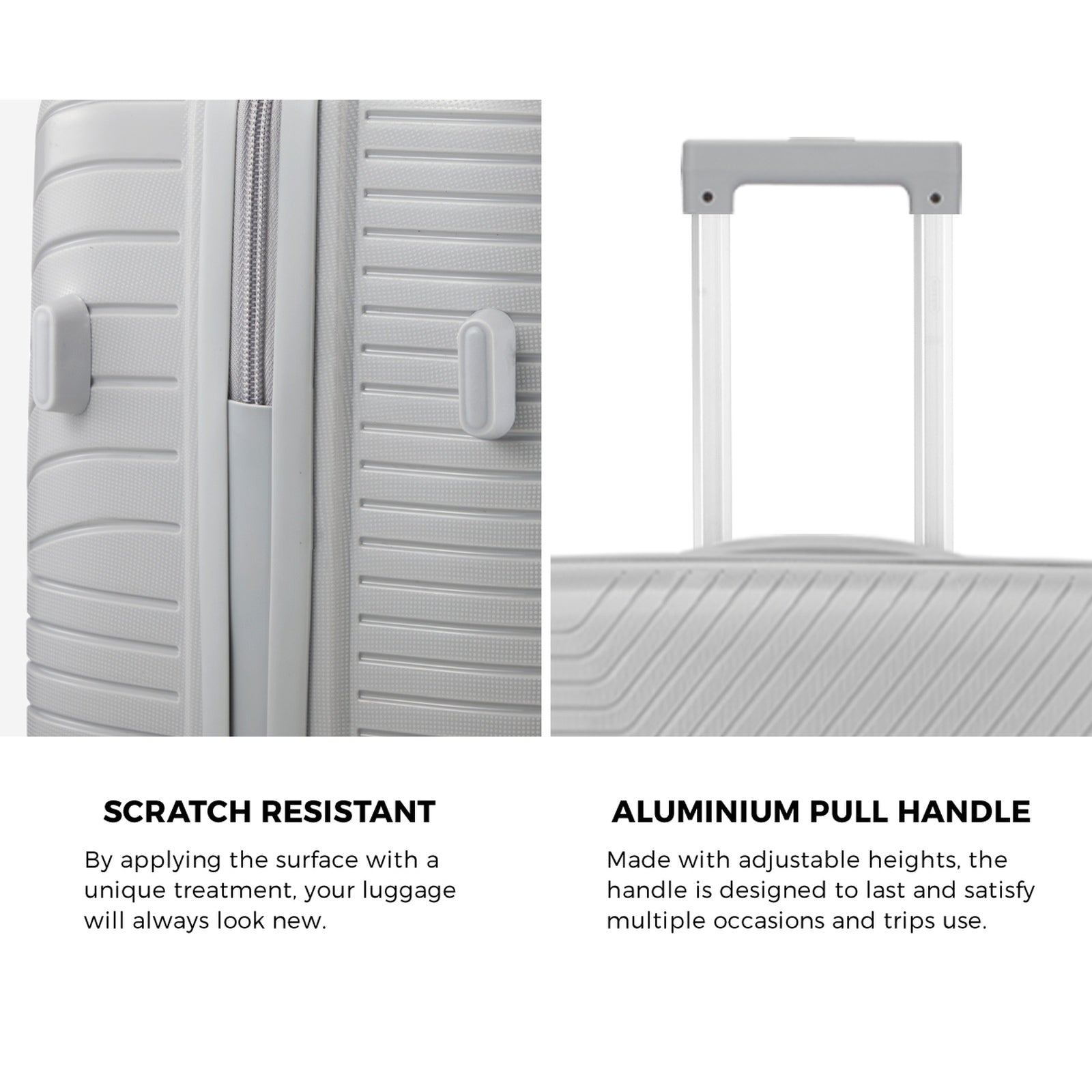 Mazam 3PCS Luggage Suitcase Trolley Set Travel Grey PP Case TSA Lock Storage - Sunyee