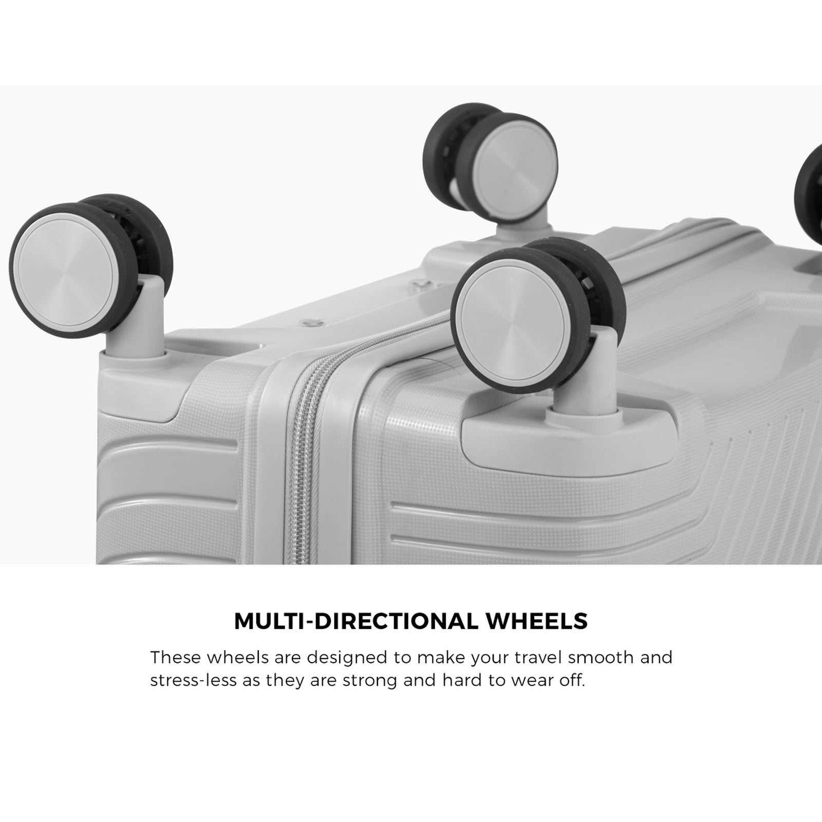 Mazam 3PCS Luggage Suitcase Trolley Set Travel Grey PP Case TSA Lock Storage - Sunyee