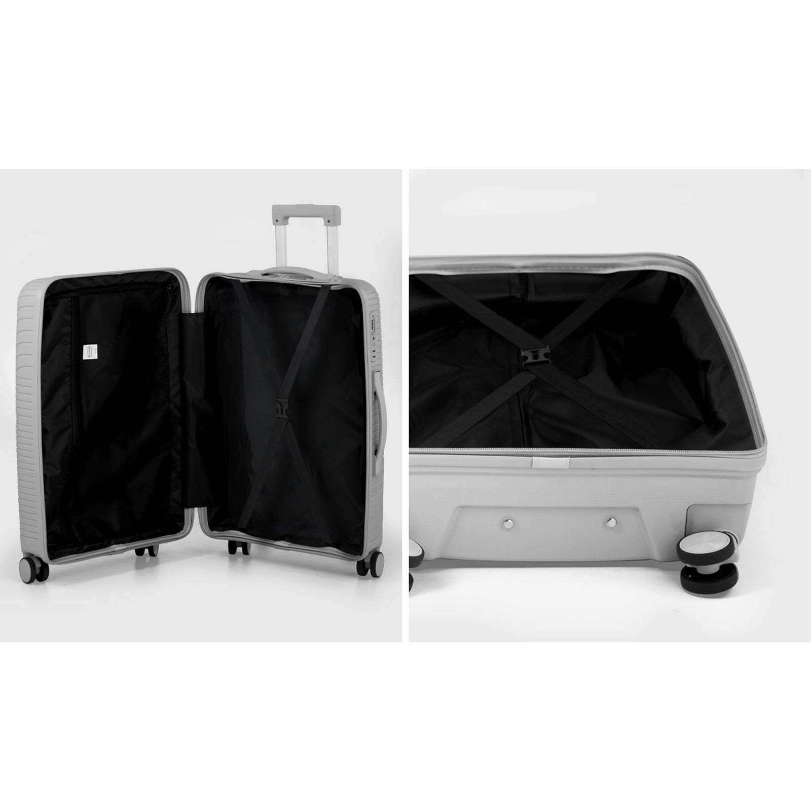 Mazam 3PCS Luggage Suitcase Trolley Set Travel Grey PP Case TSA Lock Storage - Sunyee