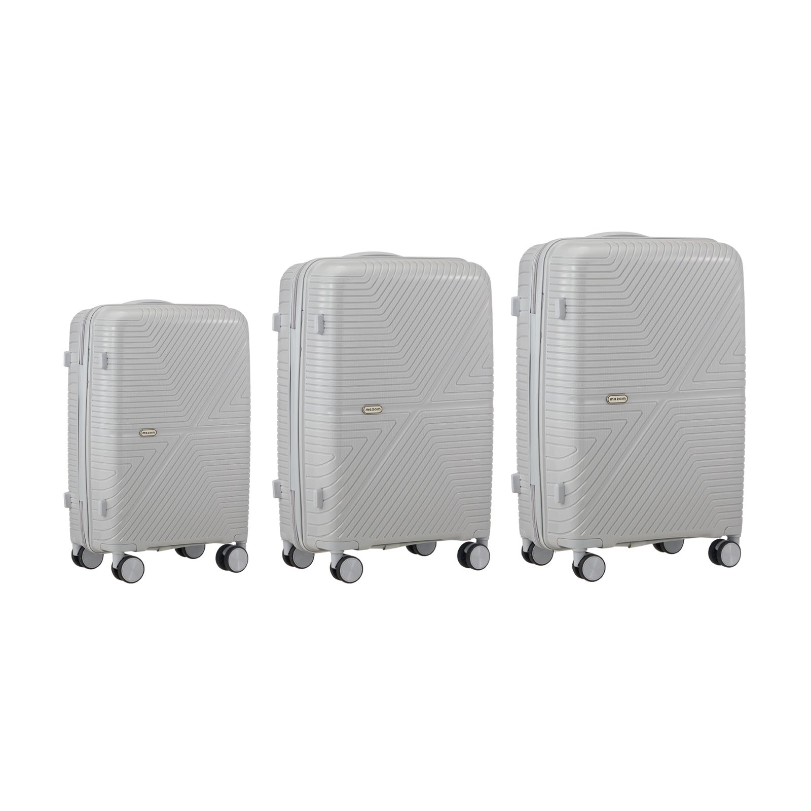 Mazam 3PCS Luggage Suitcase Trolley Set Travel Grey PP Case TSA Lock Storage - Sunyee