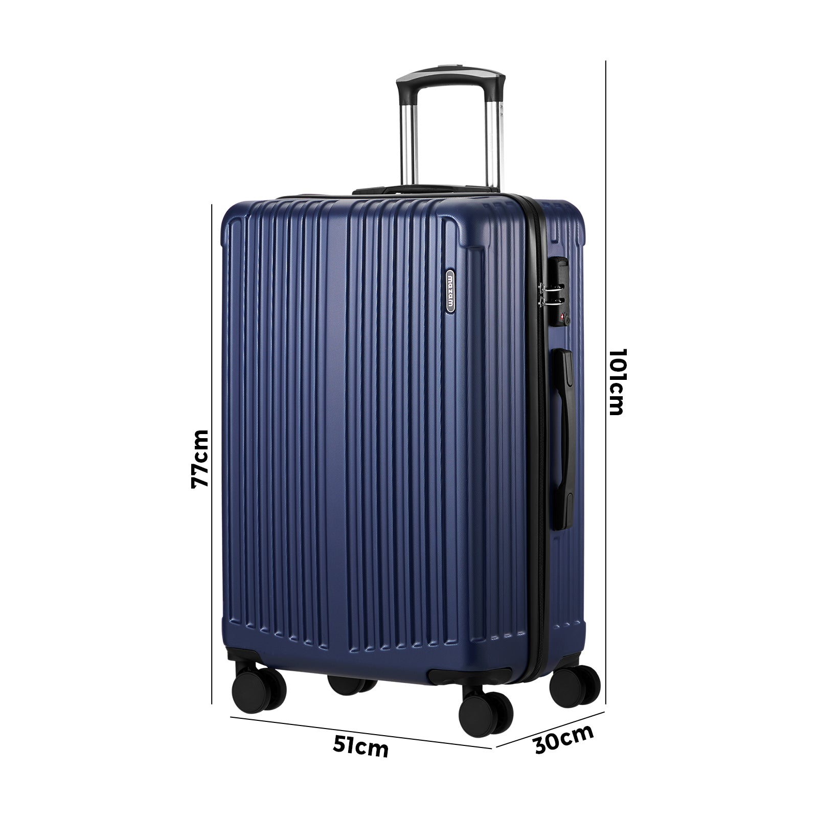 Mazam 28" Luggage Suitcase Trolley Set Travel TSA Lock Storage ABS Case Navy - Sunyee