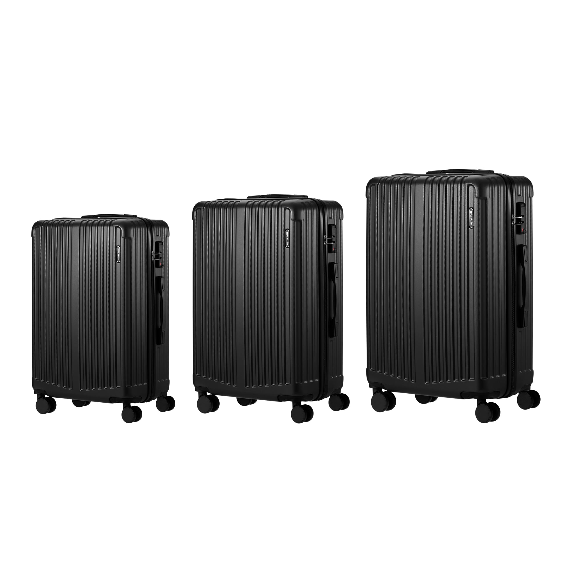 Mazam 3PCS Luggage Suitcase Trolley Set Travel TSA Lock Storage ABS Case Black - Sunyee