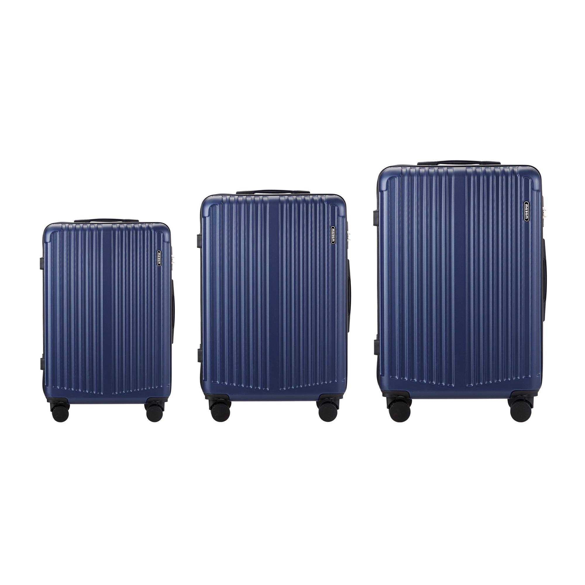 Mazam 3PCS Luggage Suitcase Trolley Set Travel TSA Lock Storage ABS Case Navy - Sunyee