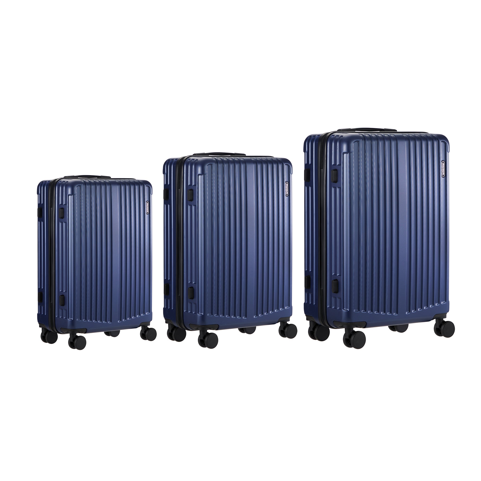 Mazam 3PCS Luggage Suitcase Trolley Set Travel TSA Lock Storage ABS Case Navy - Sunyee