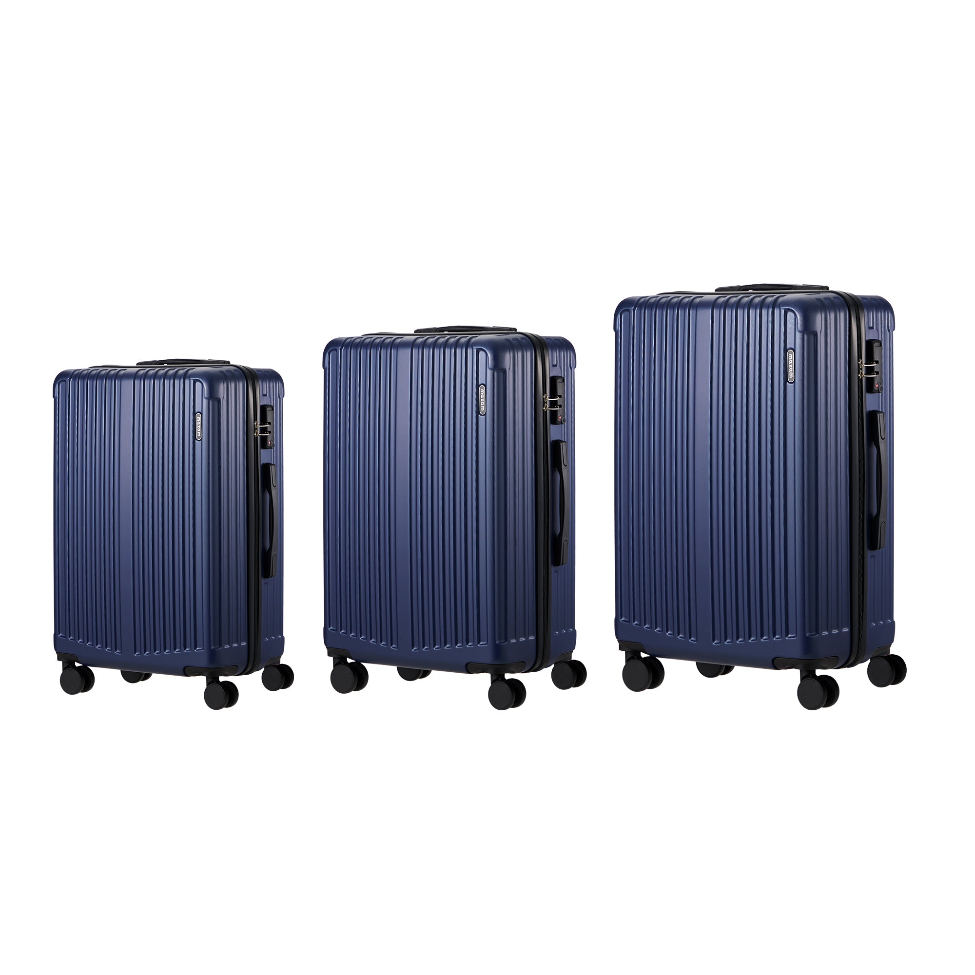 Mazam 3PCS Luggage Suitcase Trolley Set Travel TSA Lock Storage ABS Case Navy - Sunyee