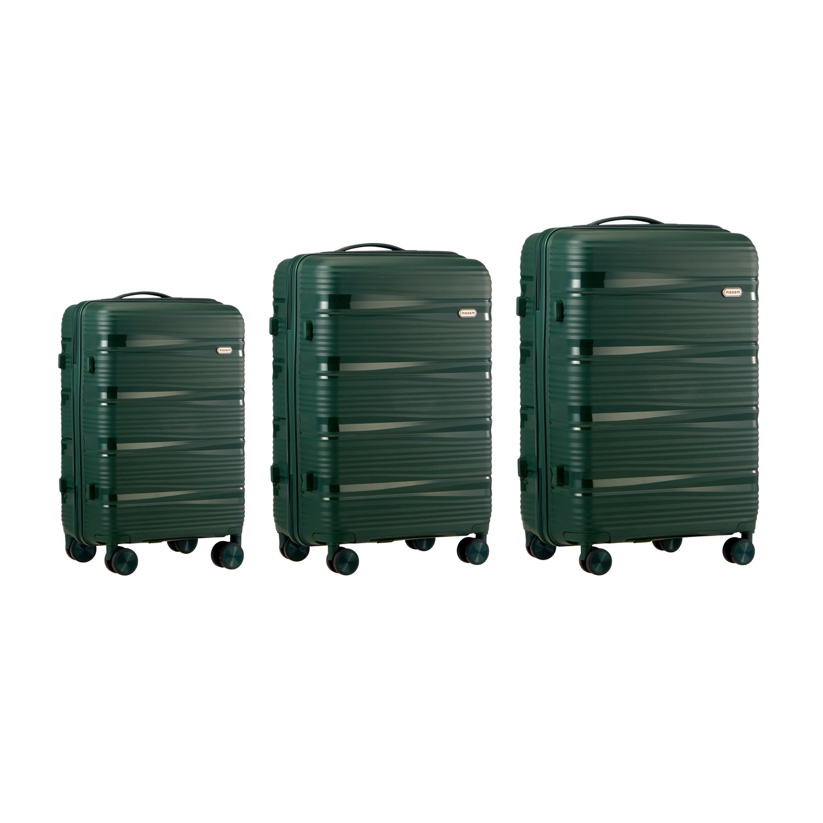 Mazam 3PCS Luggage Suitcase Trolley Set Travel PP Case TSA Lock Storage Green - Sunyee