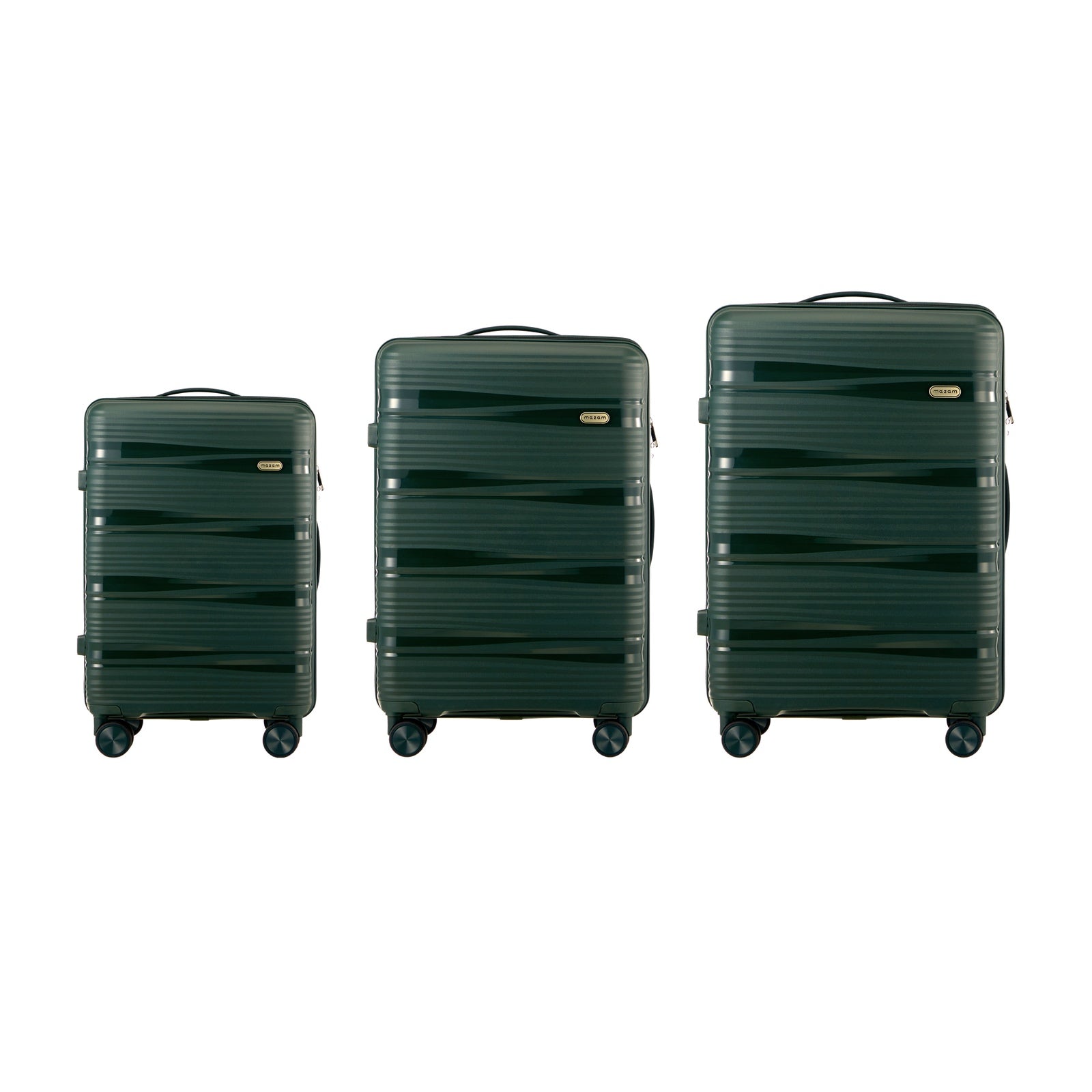 Mazam 3PCS Luggage Suitcase Trolley Set Travel PP Case TSA Lock Storage Green - Sunyee