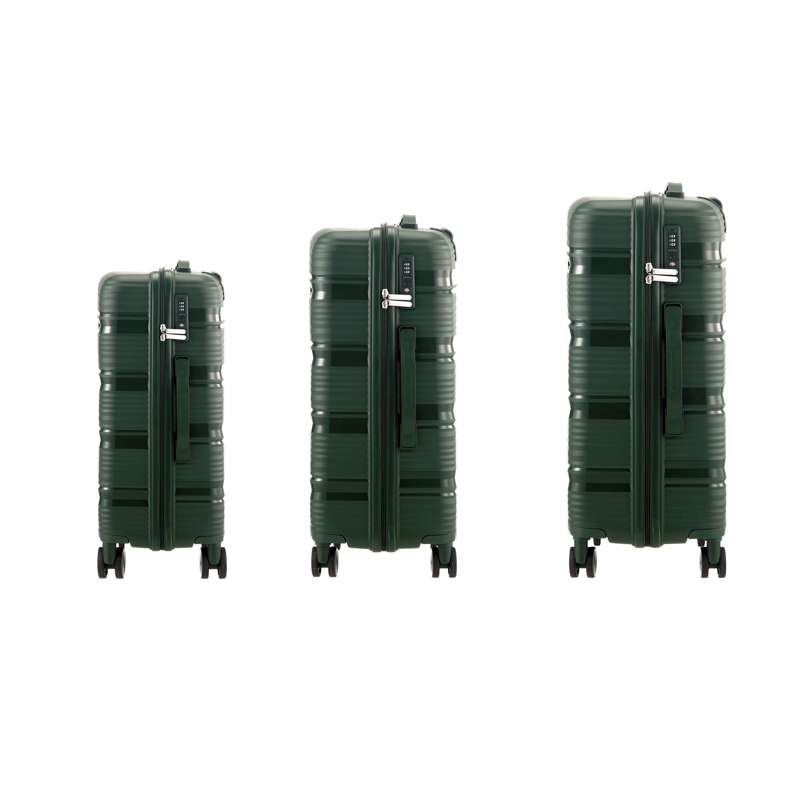 Mazam 3PCS Luggage Suitcase Trolley Set Travel PP Case TSA Lock Storage Green - Sunyee