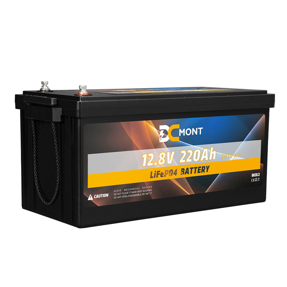 DC MONT 12V 220Ah Lithium Battery LiFePO4 Phosphate Deep Cycle Rechargeable - Sunyee