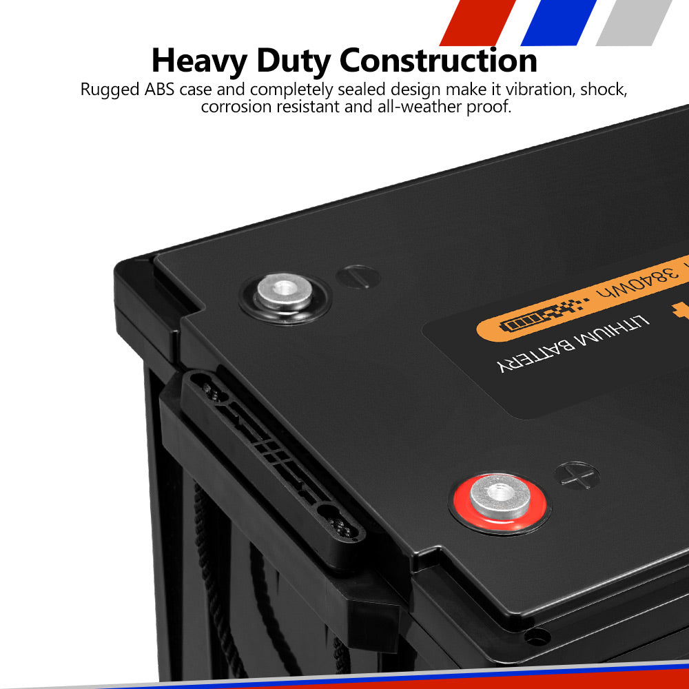 Mobi 12V 300AH Lithium Iron Phosphate Battery LiFePO4 Deep Cycle - Sunyee