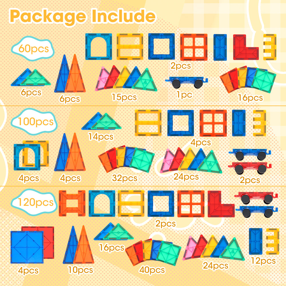 Playpals Kids Magnetic Tiles Blocks Building Educational Toys Child Gift - Sunyee