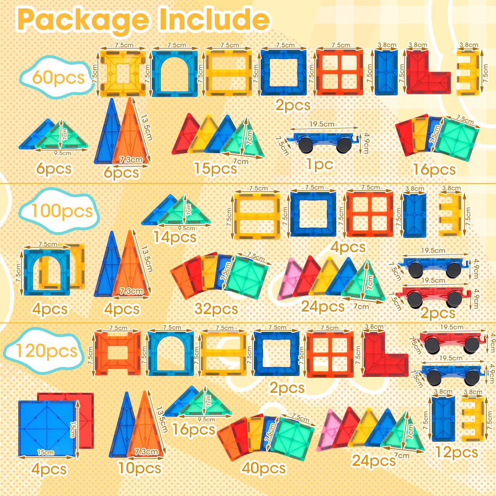 Playpals Kids Magnetic Tiles Blocks Building Educational Toys Child Gift - Sunyee