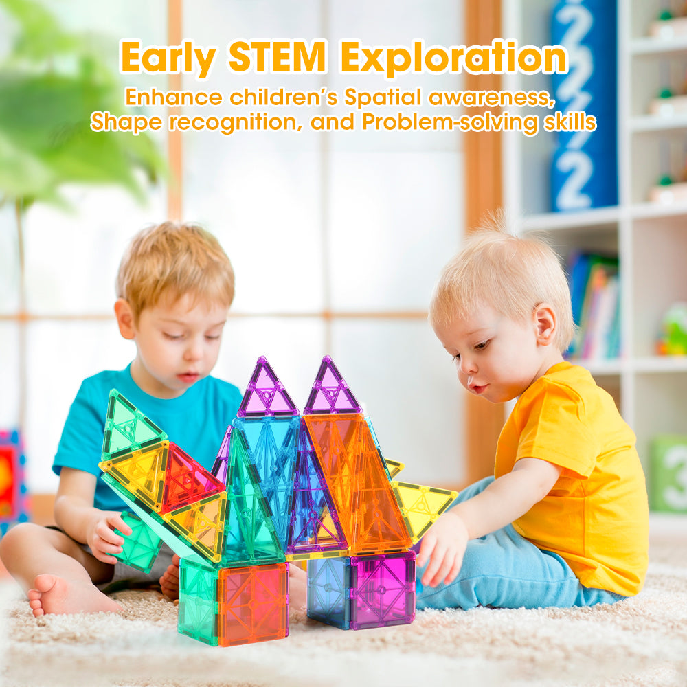 Playpals 100PCS Kids Magnetic Tiles Blocks Building Educational Toys Child Gift - Sunyee