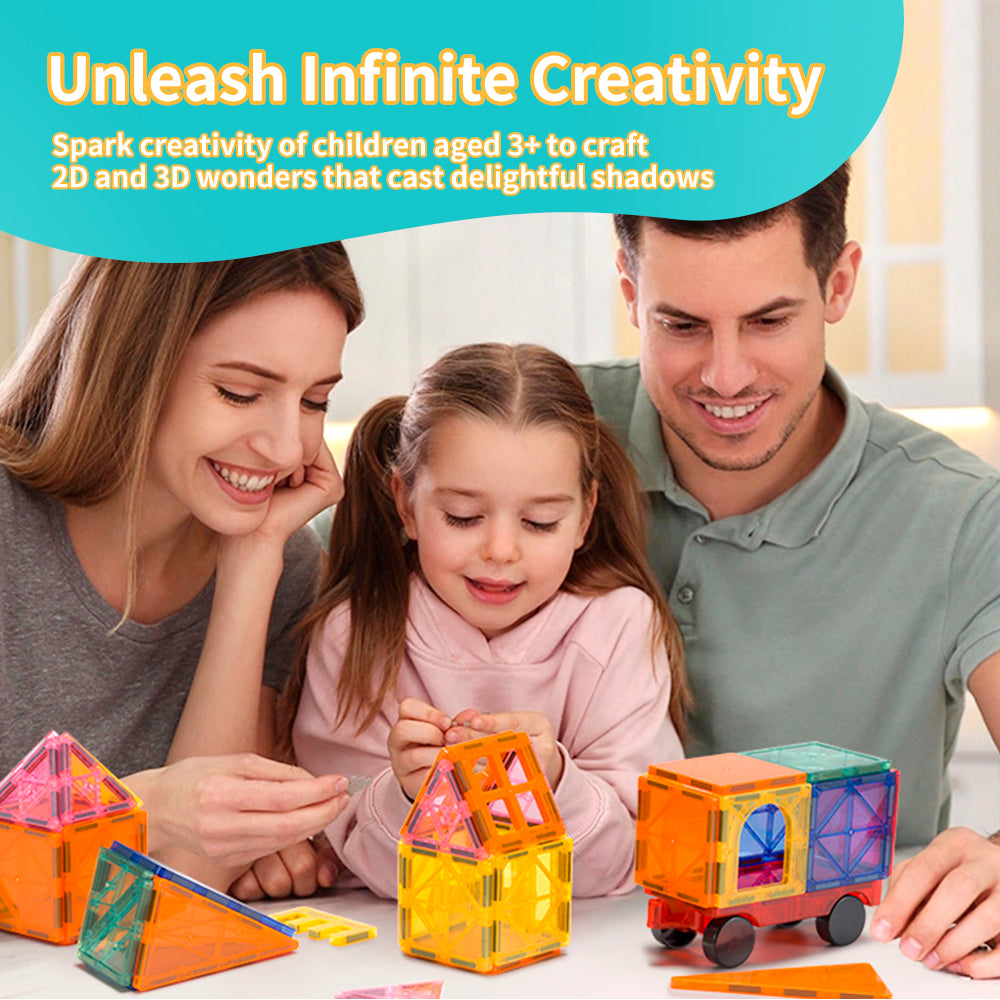 Playpals 120PCS Kids Magnetic Tiles Blocks Building Educational Toys Child Gift - Sunyee