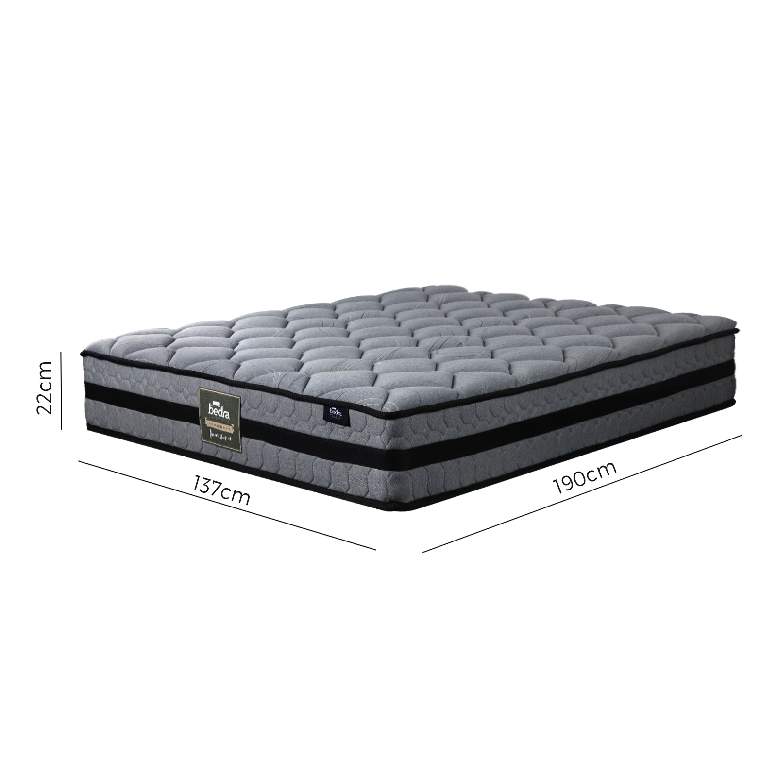 Bedra Double Mattress Bed Mattress 3D Mesh Fabric Firm Foam Spring 22cm 7 zone - Sunyee