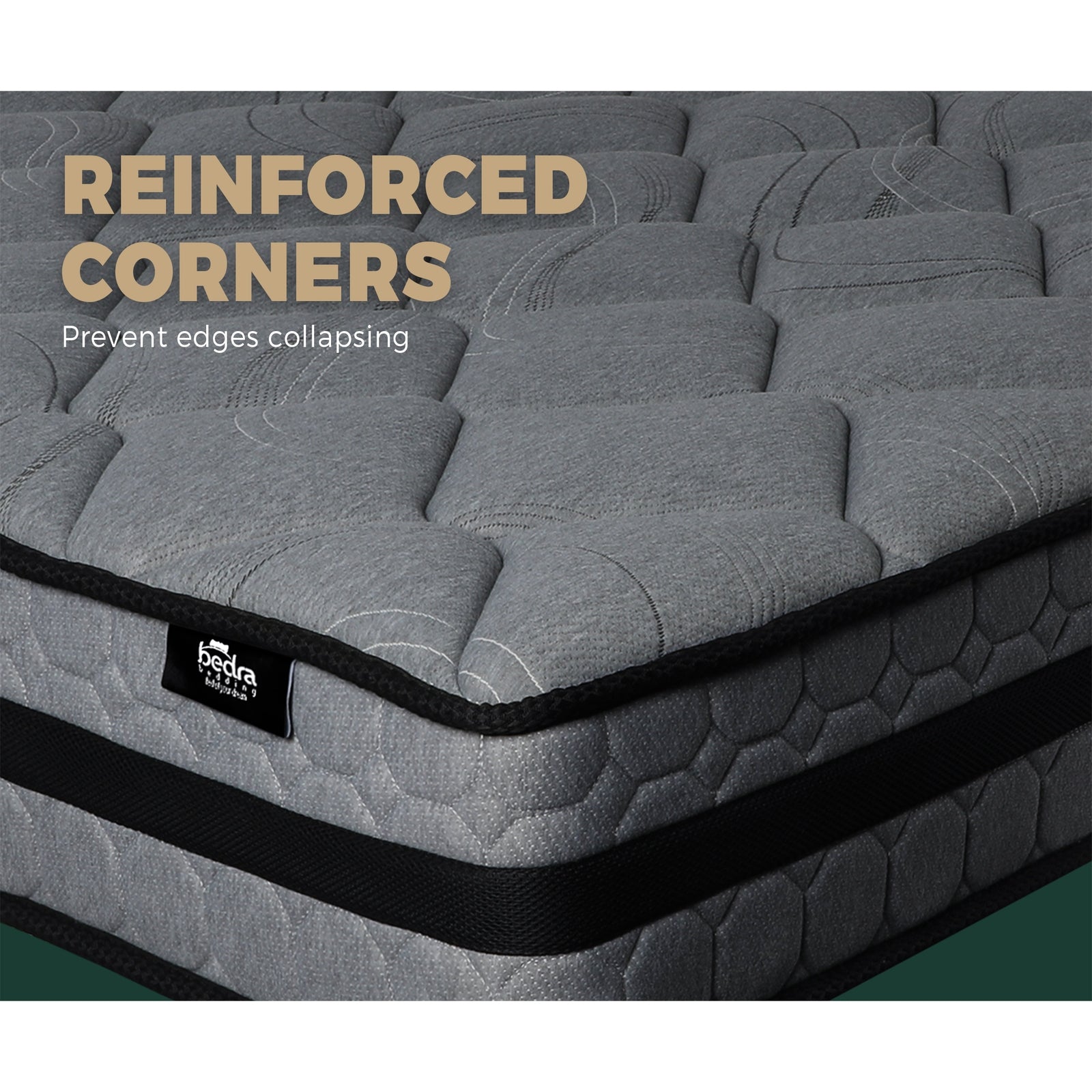 Bedra King Mattress Bed Mattress 3D Mesh Fabric Firm Foam Spring 22cm 7-Zone - Sunyee