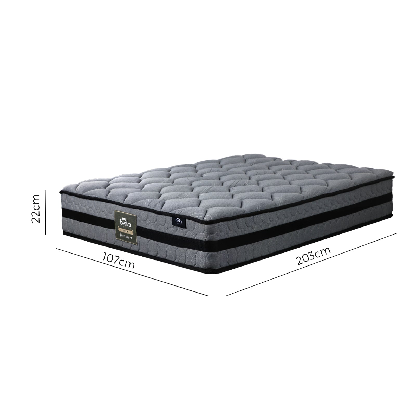 Bedra King Single Mattress Bed Mattress 3D Mesh Fabric Firm Foam Spring 22cm - Sunyee