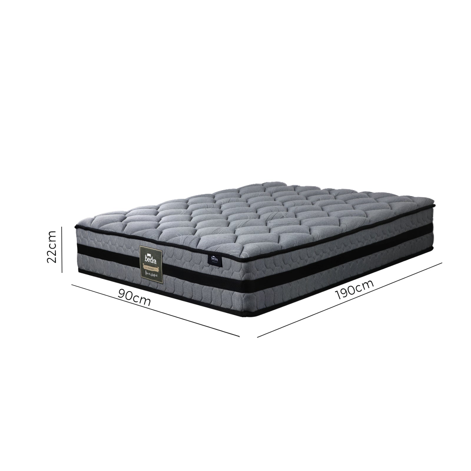 Bedra Single Mattress Bed Mattress 3D Mesh Fabric Firm Foam Spring 22cm 7-Zone - Sunyee