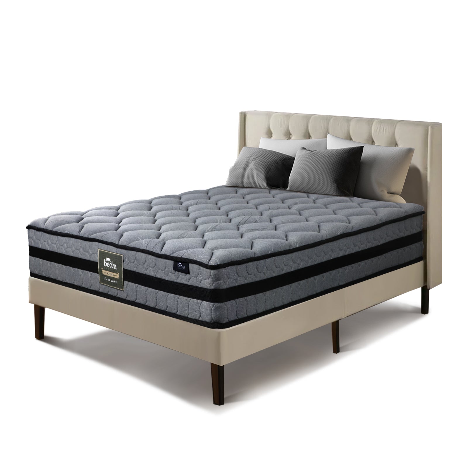 Bedra Single Mattress Bed Mattress 3D Mesh Fabric Firm Foam Spring 22cm 7-Zone - Sunyee