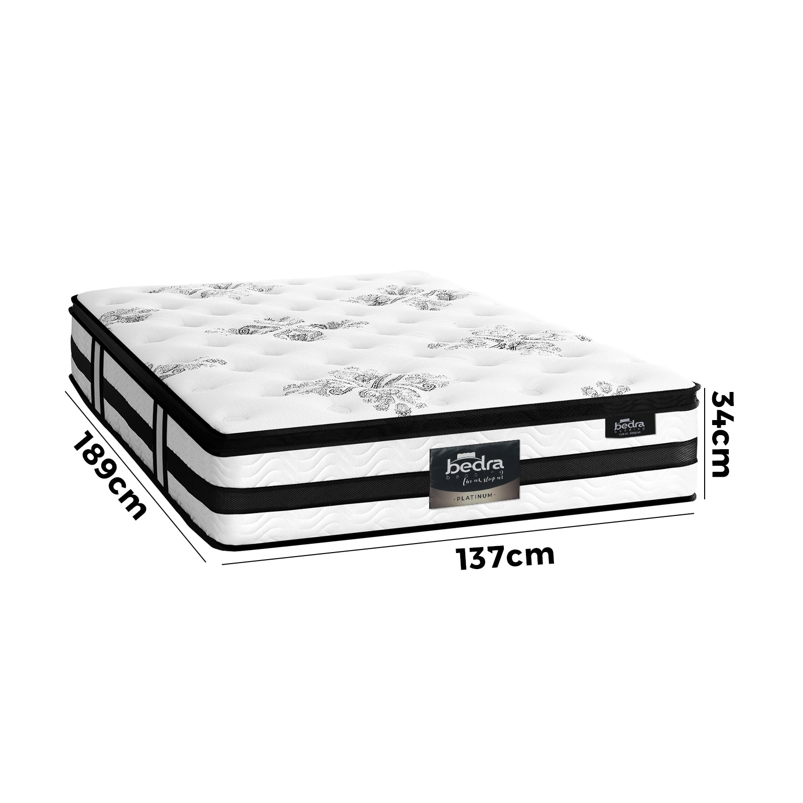 Bedra Double Mattress Bed Cool Gel Foam Pocket Spring Medium Firm 34CM - Sunyee