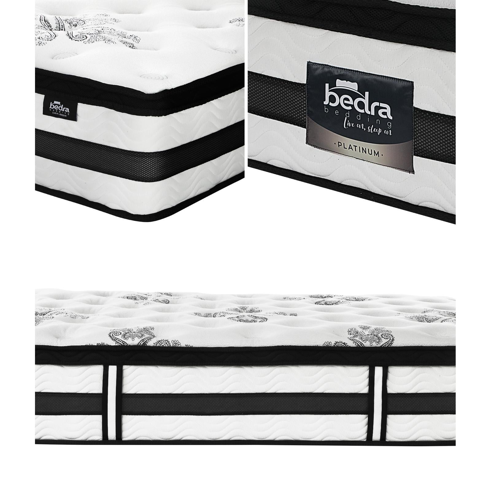 Bedra King Mattress Bed Cool Gel Foam Pocket Spring Medium Firm 34CM - Sunyee