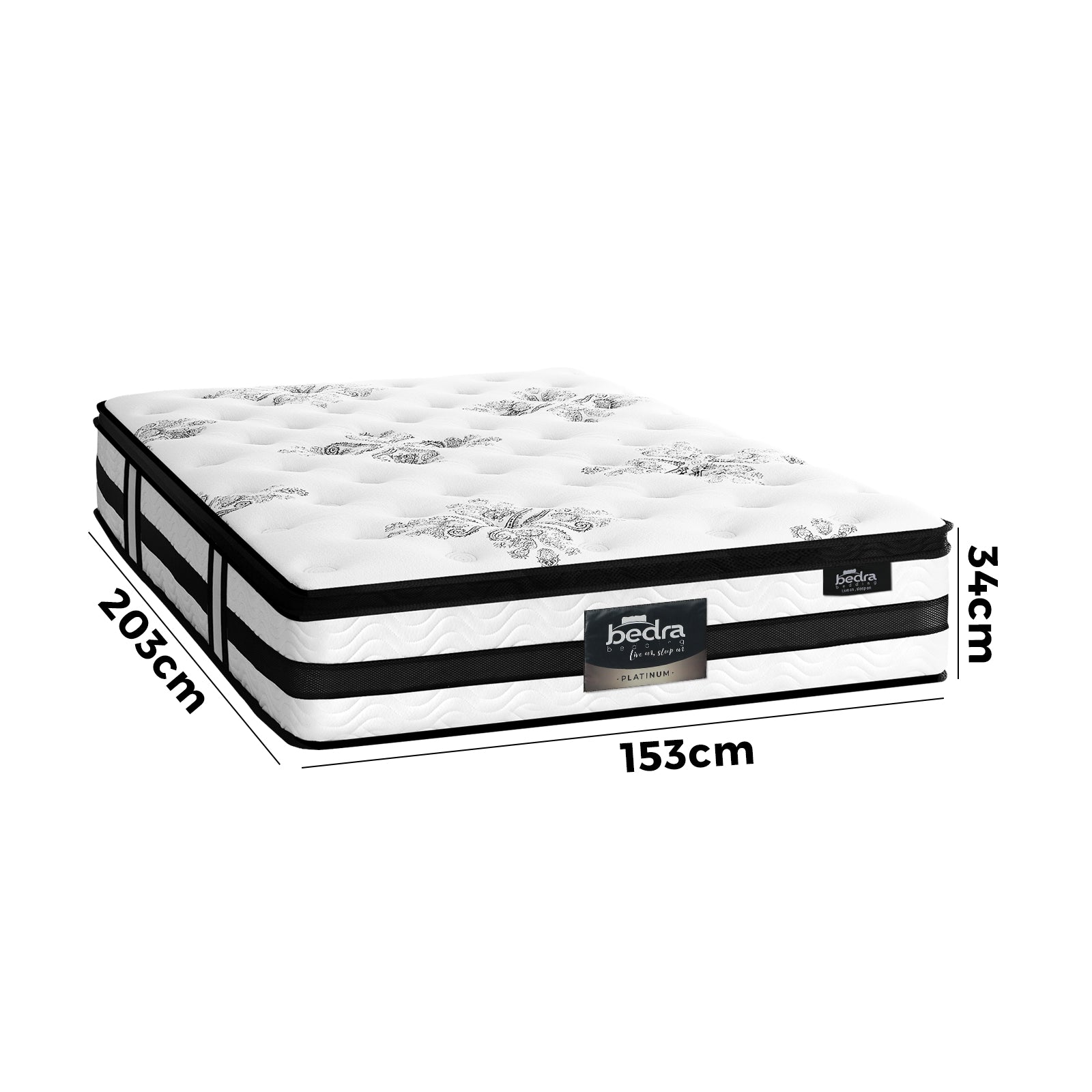Bedra Queen Mattress Bed 34CM Cool Gel Foam Pocket Spring Medium Firm - Sunyee