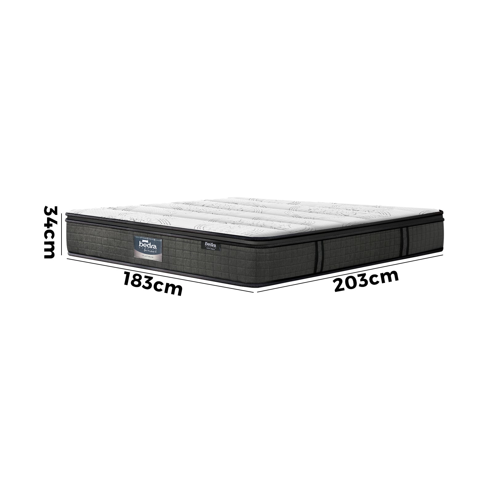 Bedra King Mattress 9 Zone Latex Foam Pocket Spring Medium Firm 34cm - Sunyee