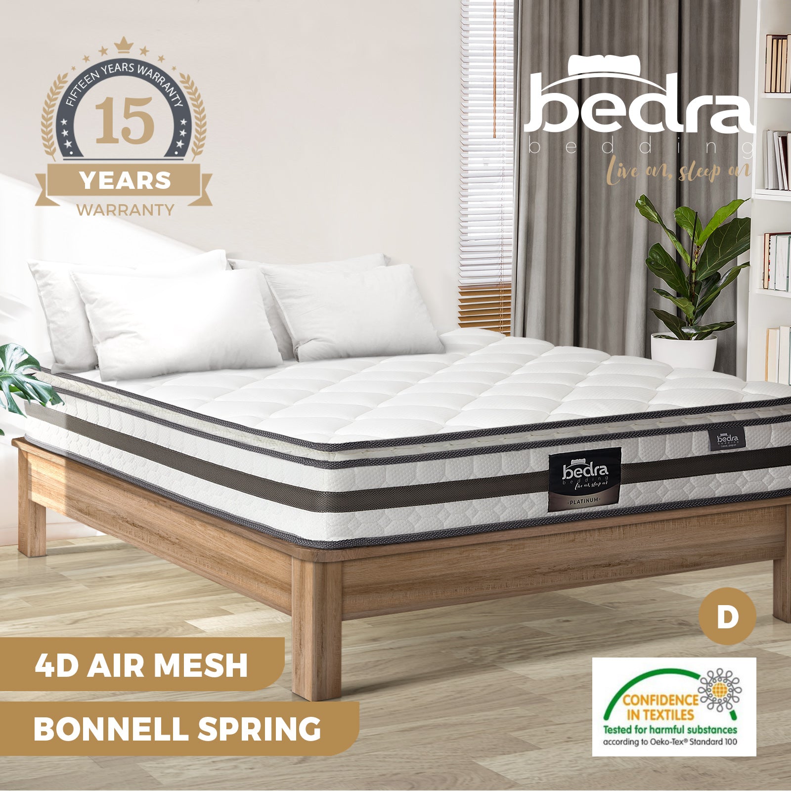 Bedra Double King Single Queen King Mattress Bonnell Spring 21cm - Sunyee