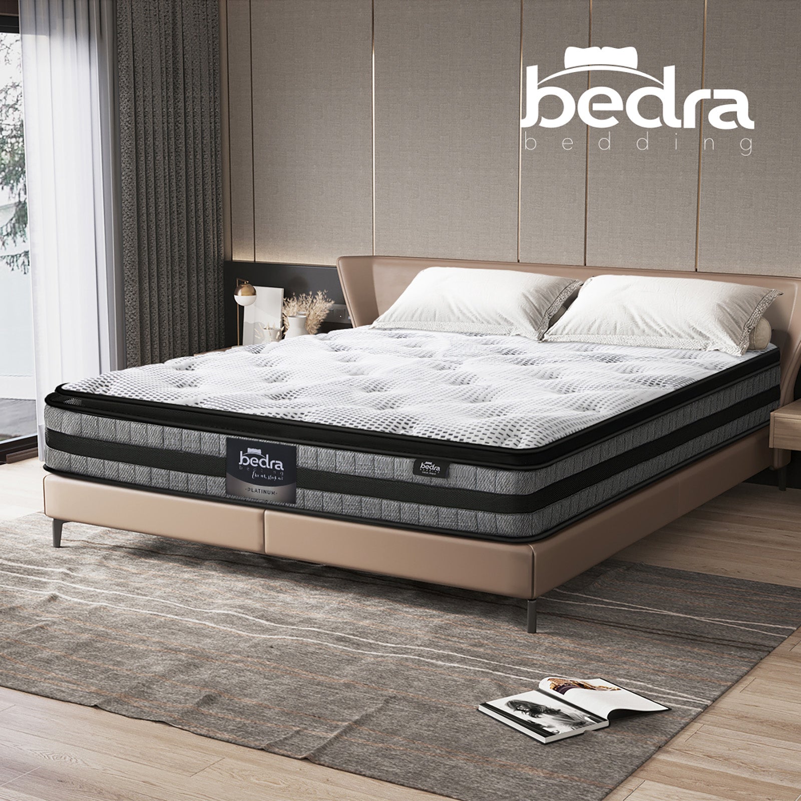 Bedra Double Mattress Cool Gel Foam Bonnell Spring Luxury Pillow Top Bed 22cm - Sunyee