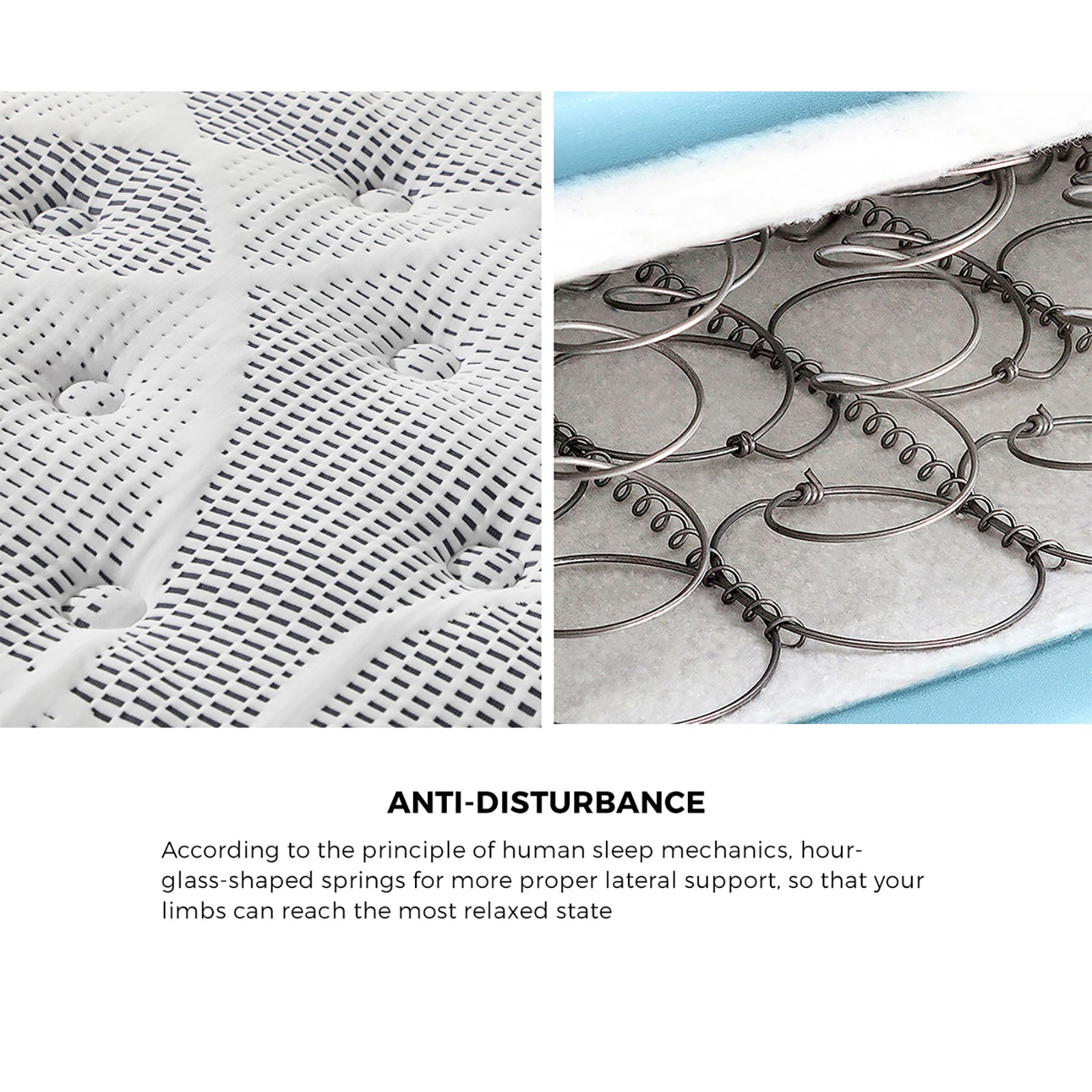 Bedra King Single Mattress Cool Gel Foam Bonnell Spring Pillow Top Bed 22cm - Sunyee