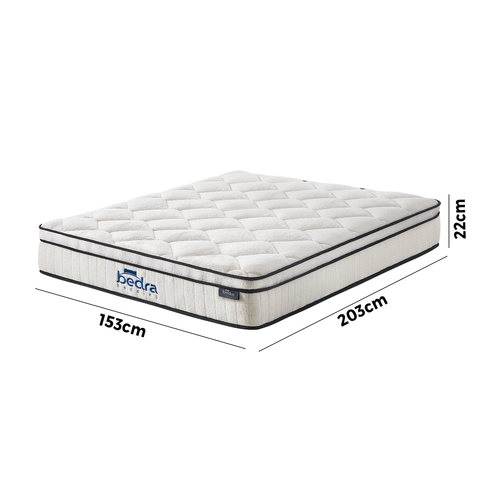 Bedra Boucle Mattress Queen Bed Pocket Spring Memory Foam Euro Top Medium Firm - Sunyee