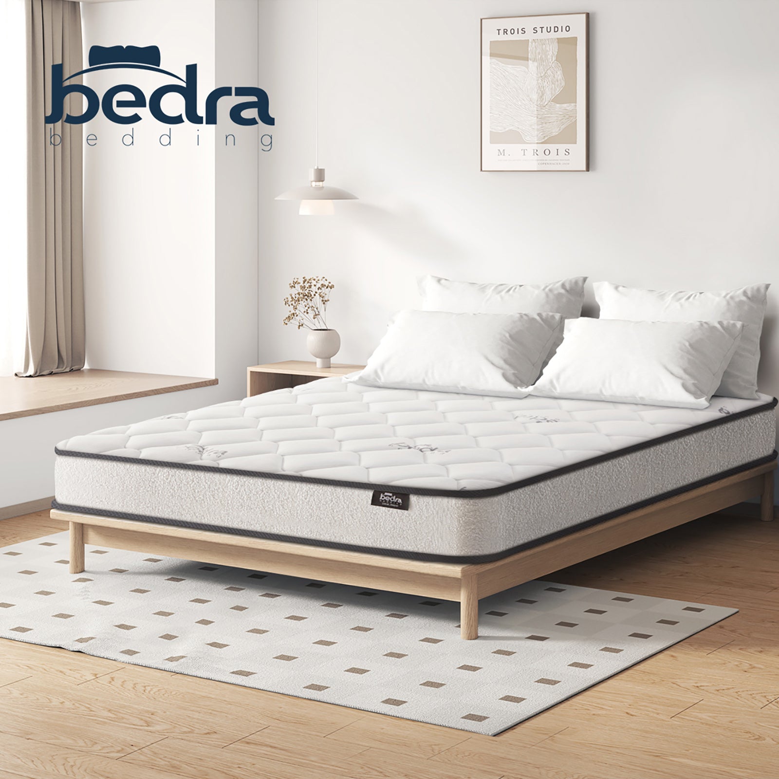 Bedra King Mattress Bed Luxury Medium Firm Foam Boucle Bonnell Spring 16cm - Sunyee