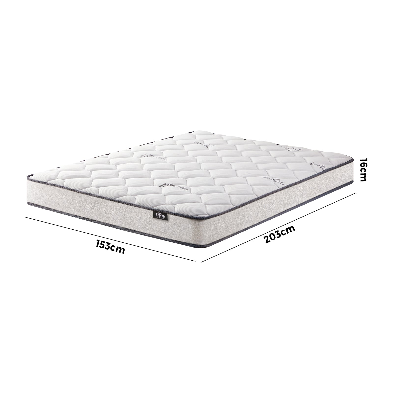 Bedra Queen Mattress Bed Luxury Medium Firm Foam Boucle Bonnell Spring 16cm - Sunyee