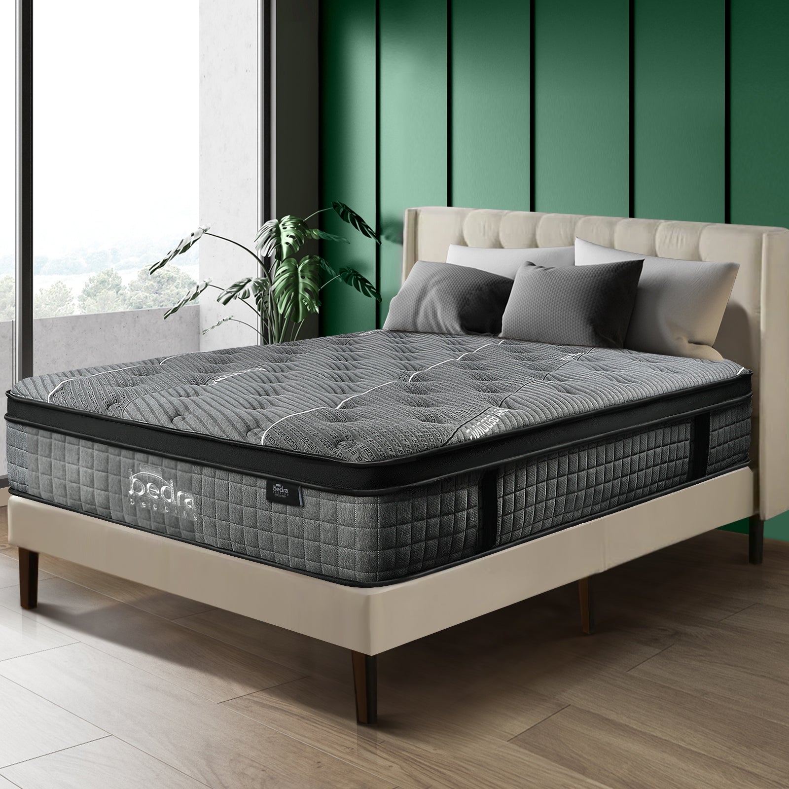 Bedra Double Mattress Breathable Spring Mattress Euro Top Latex Foam 34cm 7 zone - Sunyee