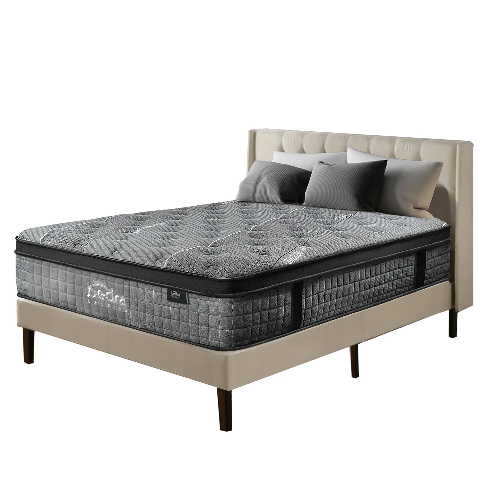 Bedra King Mattress Breathable Spring Mattress Euro Top Latex Foam 34cm 7 zone - Sunyee