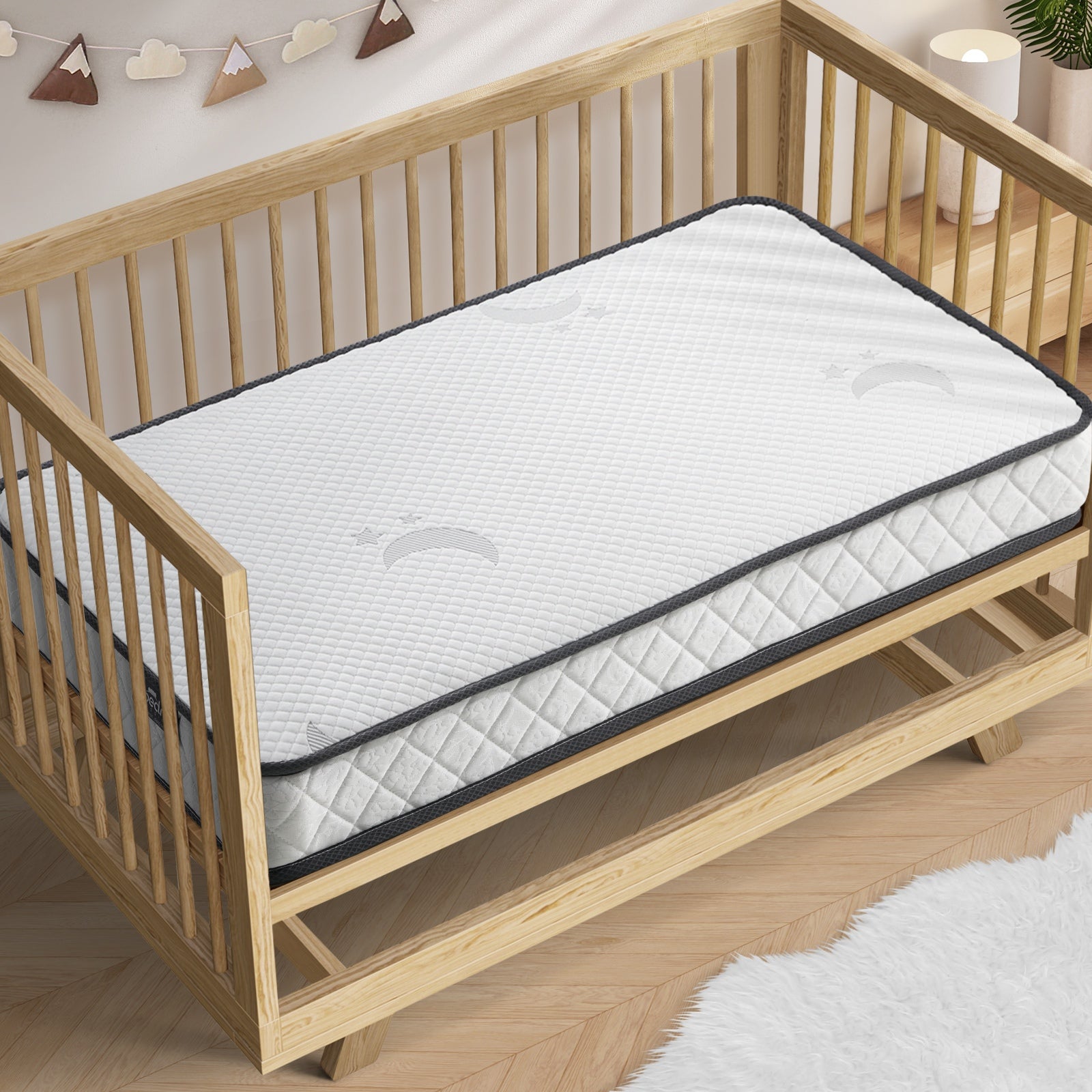Bedra Baby Cot Mattress Reversible Toddler Bed Bonnel Spring Foam 13cm - Sunyee