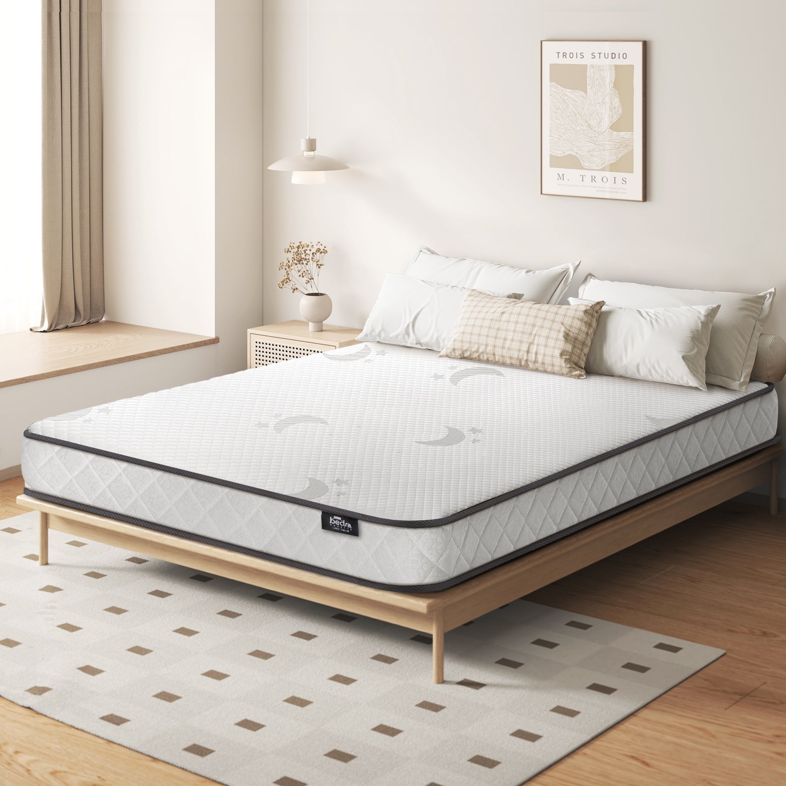 Bedra Double Mattress Tight Top Bed Bonnell Spring Foam 13CM - Sunyee