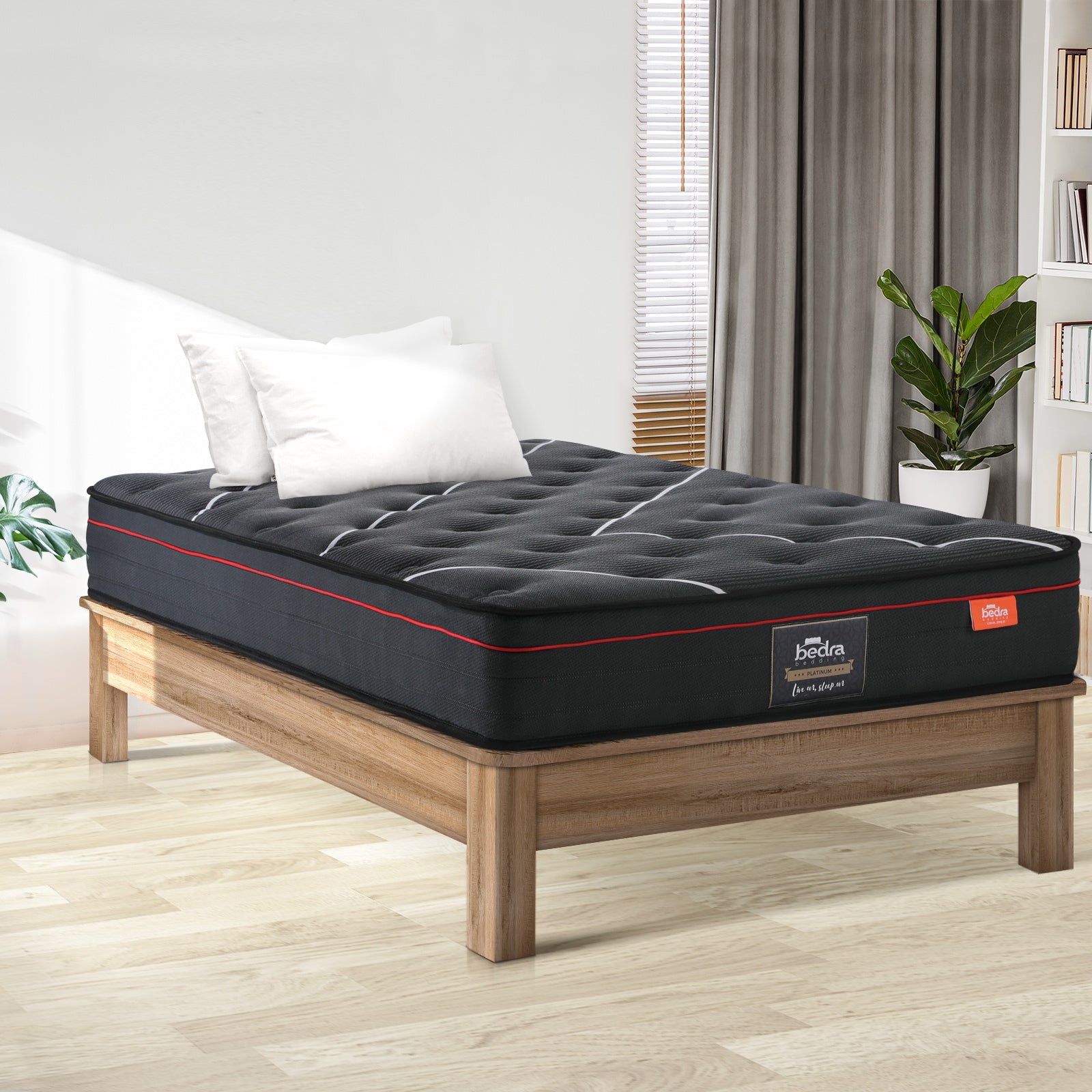 Bedra King Single Mattress Tight Top Bed Cool Gel Foam Pocket Spring 22cm Medium - Sunyee
